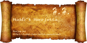 Hudák Henrietta névjegykártya