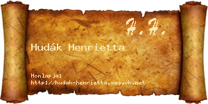 Hudák Henrietta névjegykártya